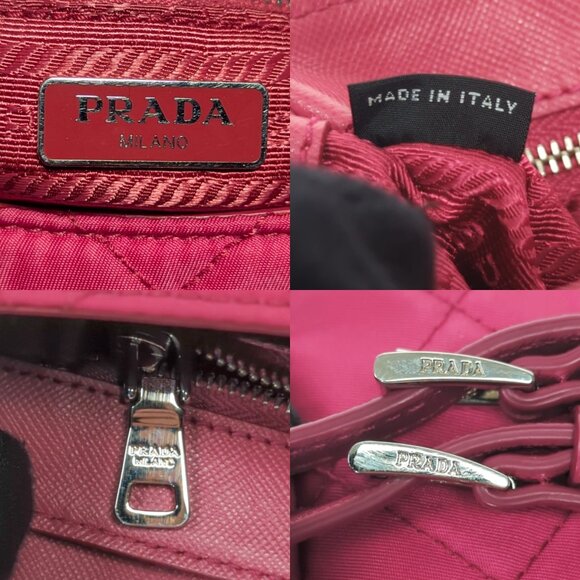 PRADA Tessuto Impunto Crossbody Shoulder Bag - Ibisco Pink - Picture 11 of 16
